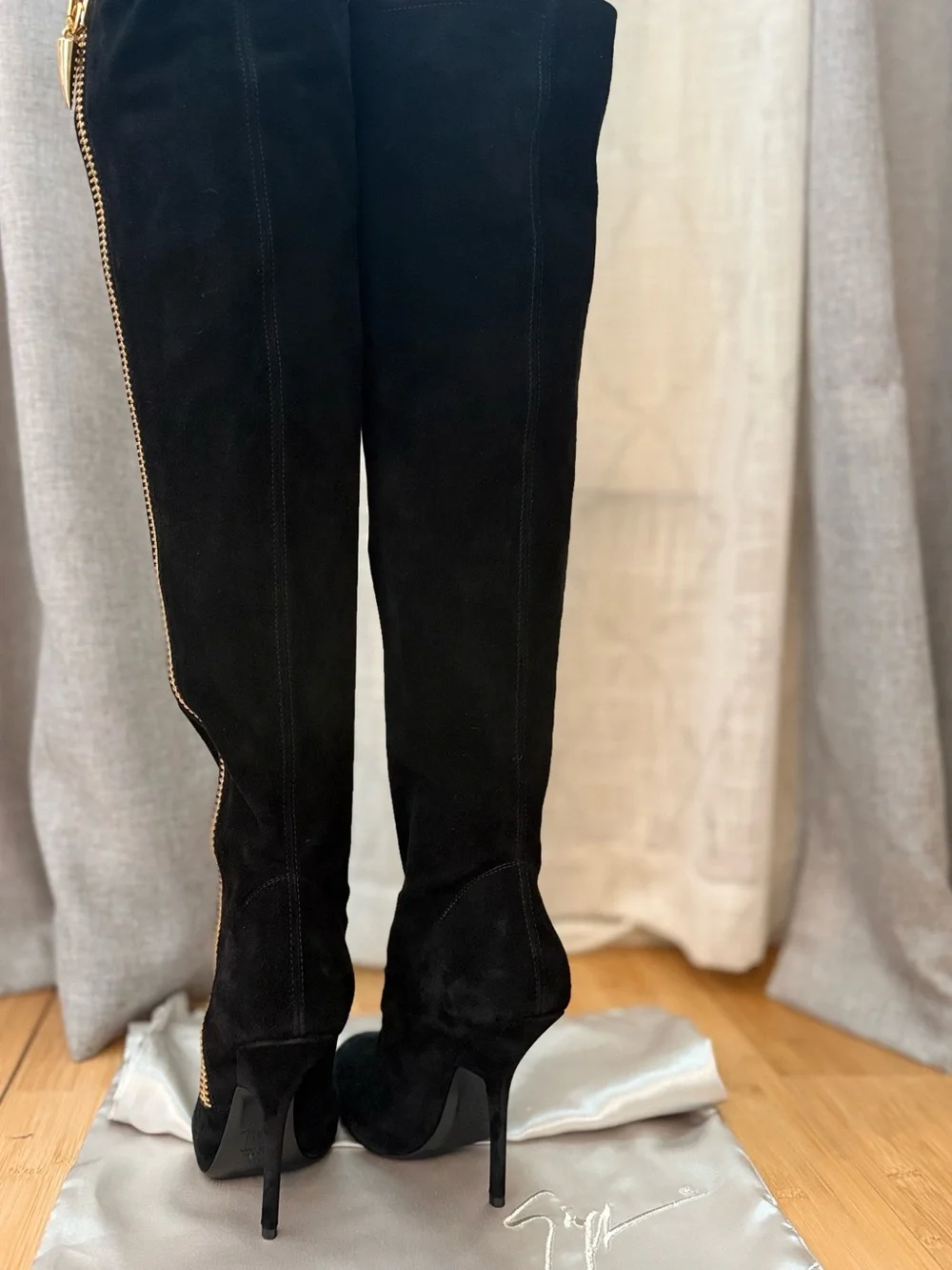 Giuseppe Zanotti Over the Knee Suede Dramatic Boot